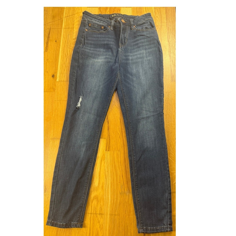 Indigo Raw Womens Jeans Size 7 Blue‎ Denim Straight Leg Distressed